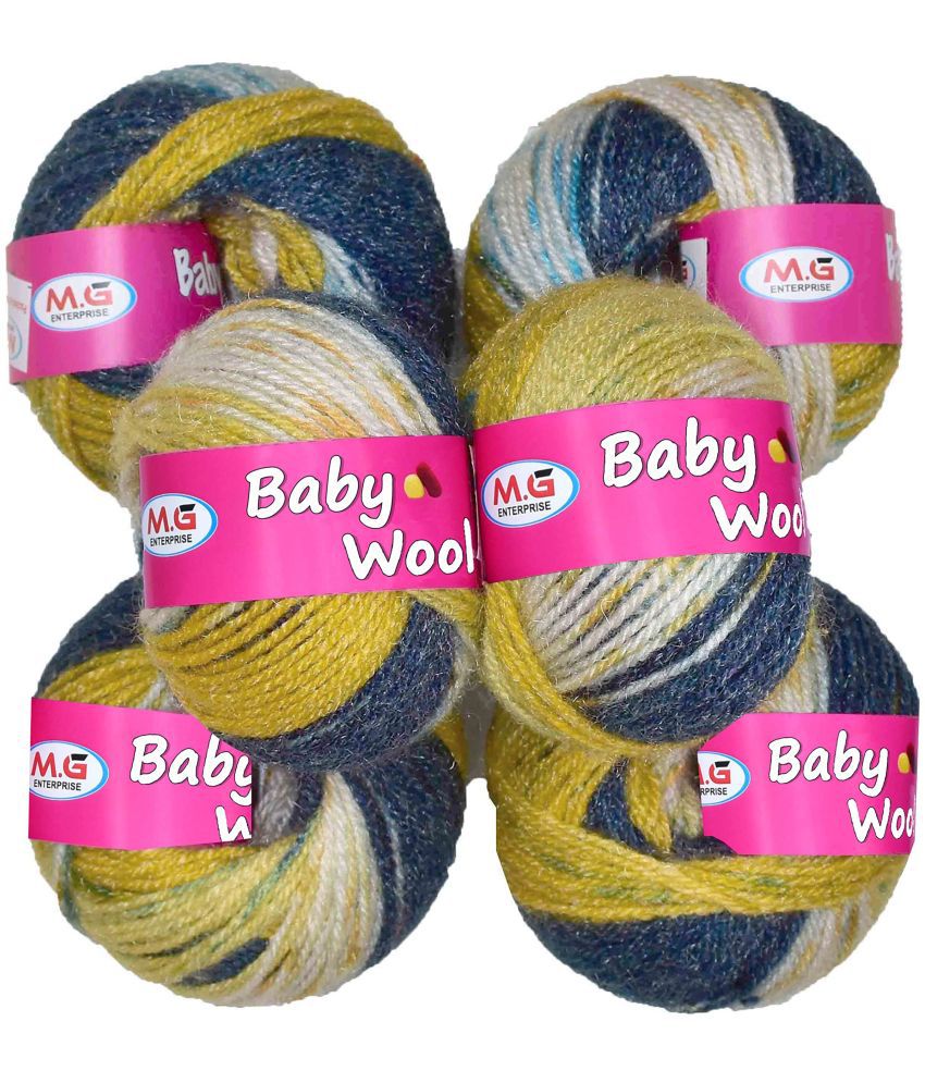     			M.G ENTERPRISE Premium Baby Acrylic Wool PB-4 (350 gm) Baby Wool 4 ply Wool Ball Hand Knitting Wool/Art Craft Soft Fingering Crochet Hook Yarn, Needle Knitting Yarn Thread Dye QQ