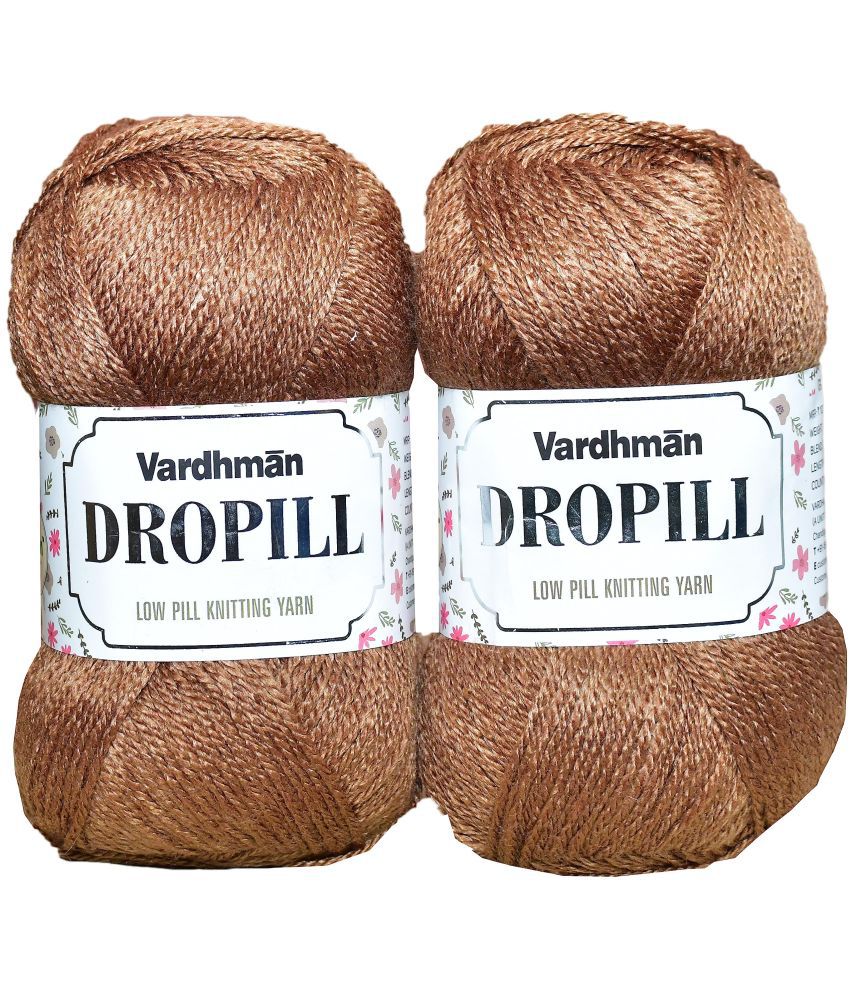     			M.G ENTERRPISE Dropill Brown 200 GMS Wool Ball Hand Knitting Wool/Art Craft Soft Fingering Crochet Hook Yarn, Needle Knitting Yarn Thread Dyed