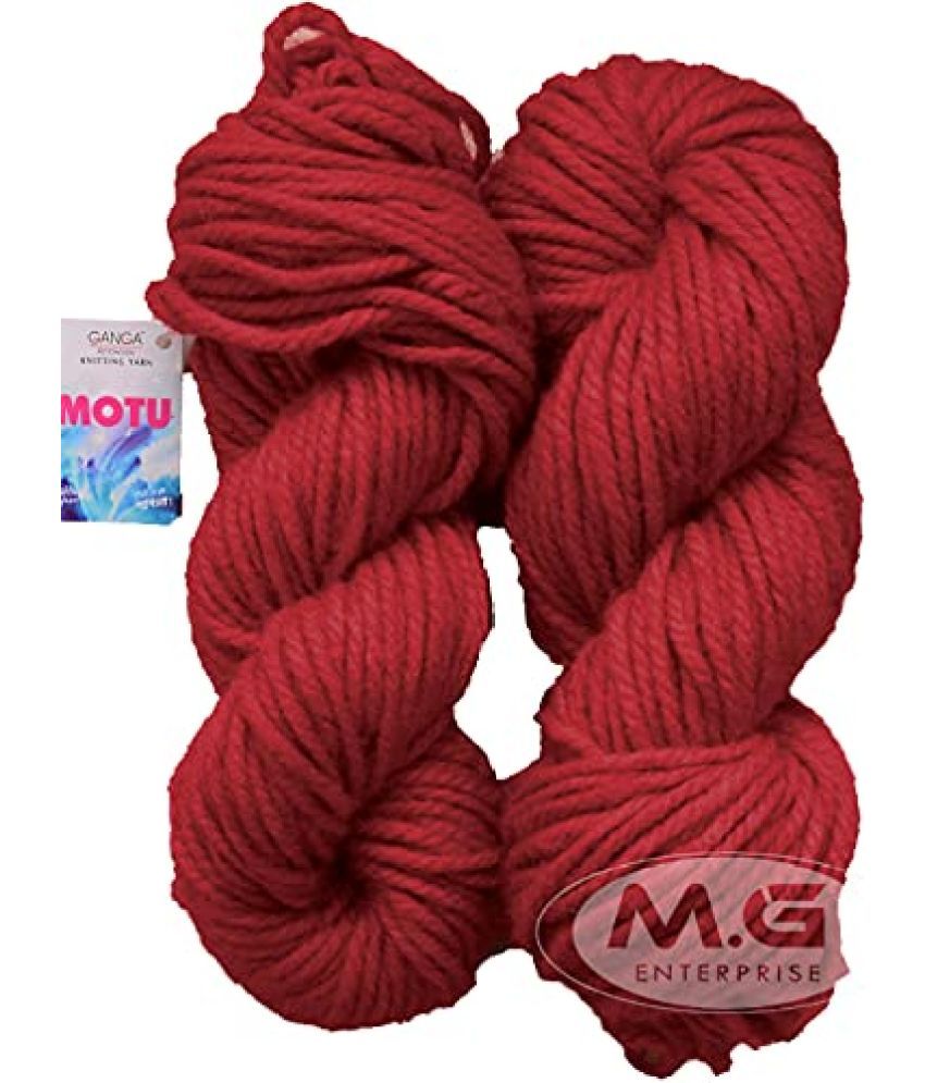     			M.G Enterprise Knitting Yarn Wool,Blooming Star Red 400 gm Woolen Crochet Yarn Thread. Best Used with Knitting Needles, Crochet Needles. Wool Yarn for Knitting. Best Woolen Thread.