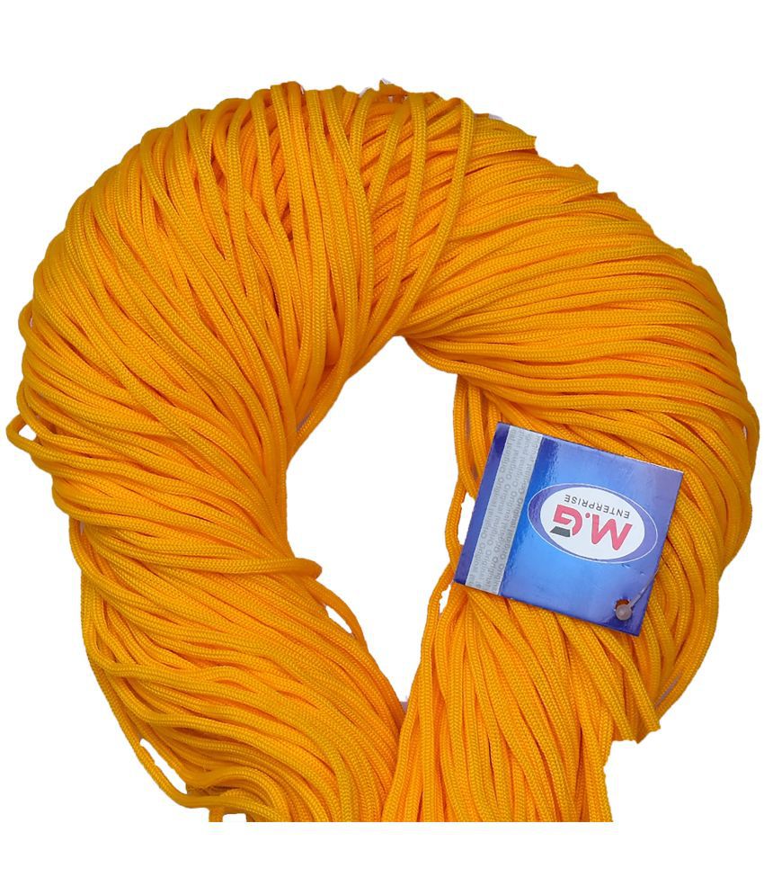     			M.G Enterprise Macrame Orange Braided Cord Thread Nylon Knot Rope Sturdy Cording, Mildew Resistant DIY 3 mm 300 m for Jewelry Making, Bags & Art Craft