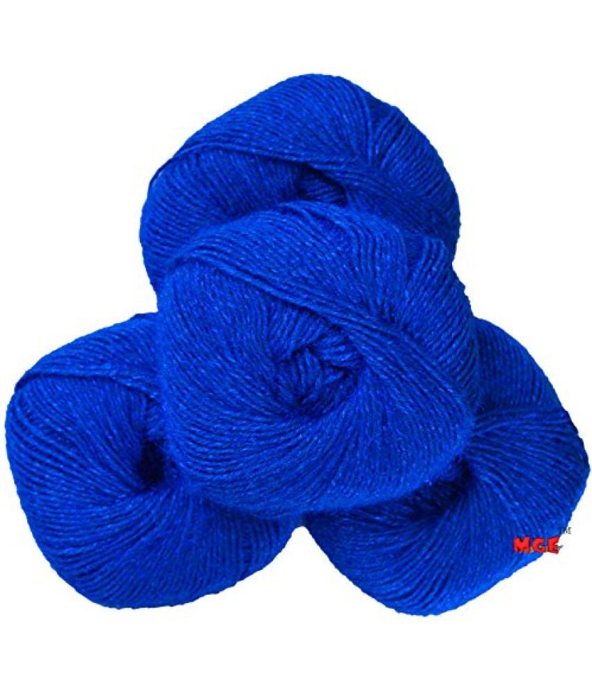     			M.G Enterprise Senorita Dark Blue (200 gm) Wool Hank Hand Knitting Wool/Art Craft Soft Fingering Crochet Hook Yarn, Needle Knitting Yarn Thread Dyed