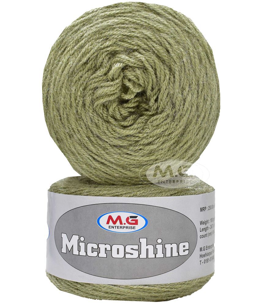     			M.G Microshine Pista (300 gm) Wool Hank Hand Knitting Wool/Art Craft Soft Fingering Crochet Hook Yarn, Needle Knitting Yarn Thread Dyed