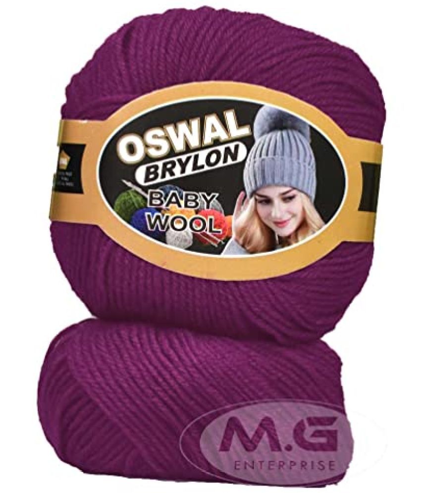     			Oswal 100% Acrylic Wool Magenta 4 GMS Wool 4 ply Wool Ball Hand Knitting Wool/Art Craft Soft Fingering Crochet Hook Yarn- Art-AEBJ