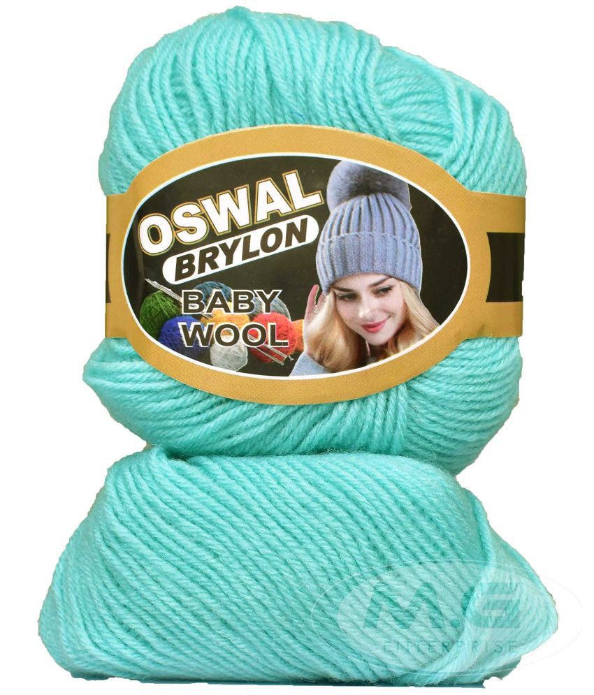     			Oswal 100% Acrylic Wool Sea Green 4 GMS Wool 4 ply Wool Ball Hand Knitting Wool/Art Craft Soft Fingering Crochet Hook Yarn- Art-AEBC