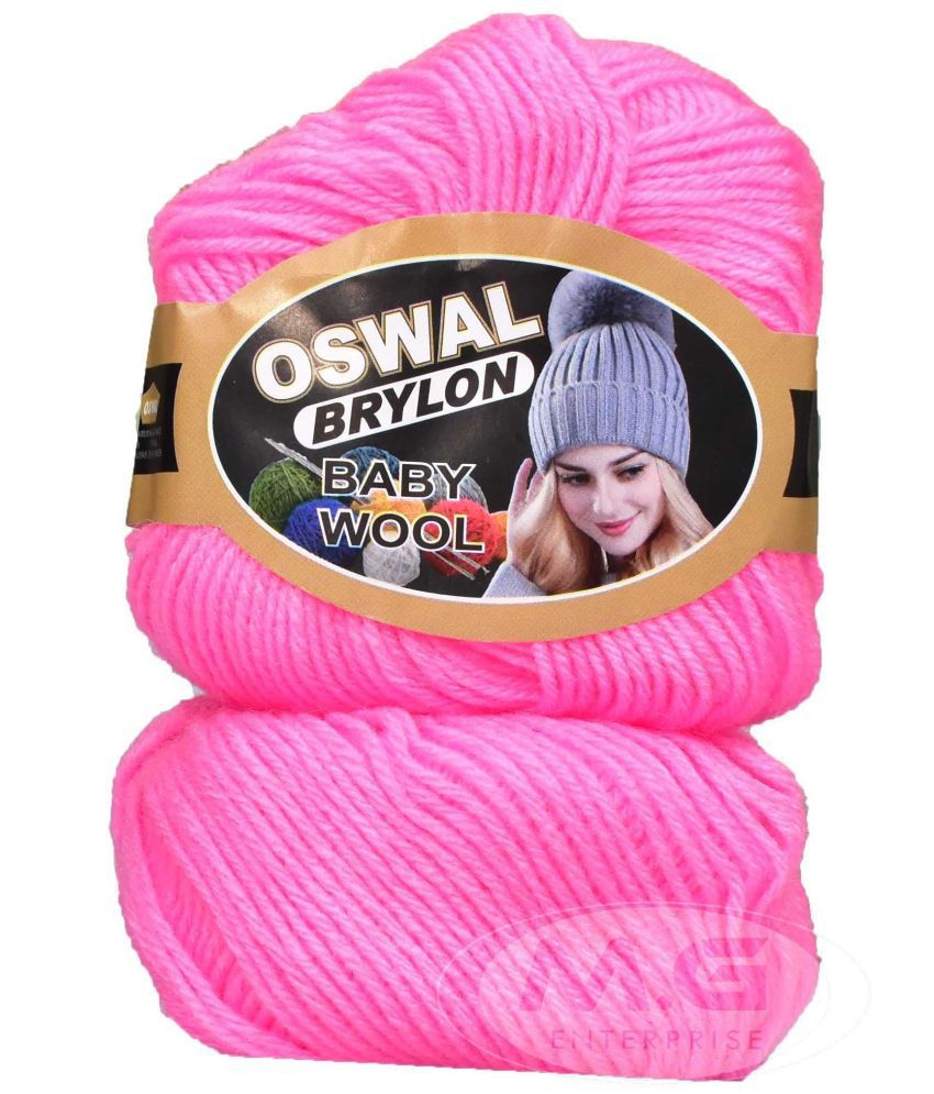    			Oswal 120% Acrylic Wool Deep Pink 12 GMS Wool 4 ply Wool Ball Hand Knitting Wool/Art Craft Soft Fingering Crochet Hook Yarn- Art-AEBH
