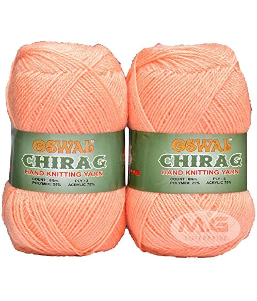     			Oswal Chirag Baba (200 gm) Wool Ball Hand Knitting Wool/Art Craft Soft Fingering Crochet Hook Yarn, Needle Knitting Yarn Thread Dyed HI