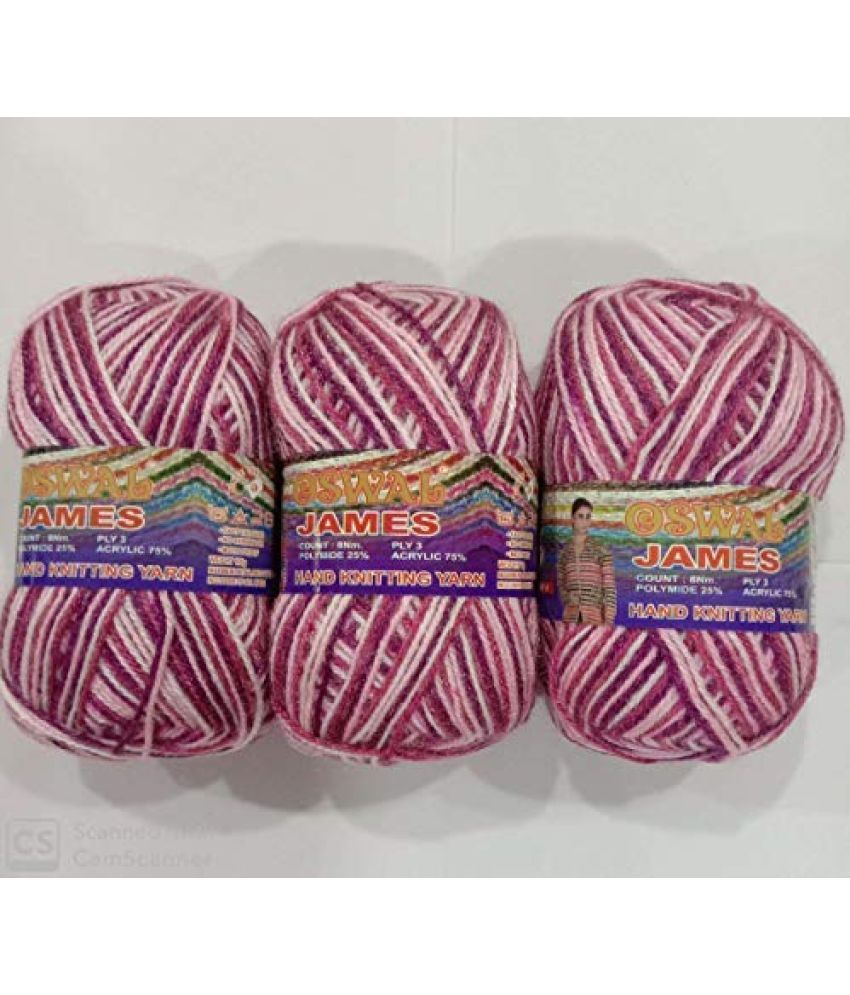     			Oswal James Knitting Yarn 3ply Wool, 300 gm Best Used with Knitting Needles, Crochet Needles Wool Yarn for Knitting. Shade no.18