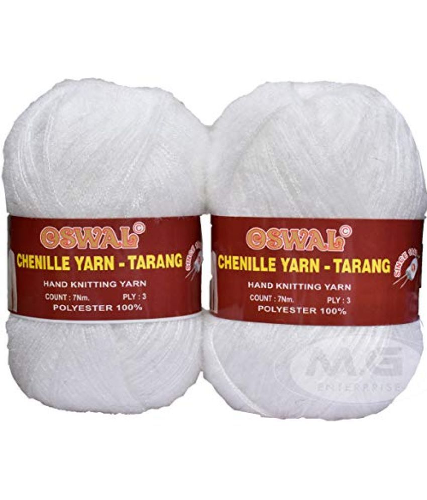     			Oswal Knitting Wool Yarn, Soft Tarang Feather Wool Ball White 200 gm Best Used with Knitting Needles, Soft Tarang Wool Crochet NeedlesWool Yarn for Knitting. by Oswal