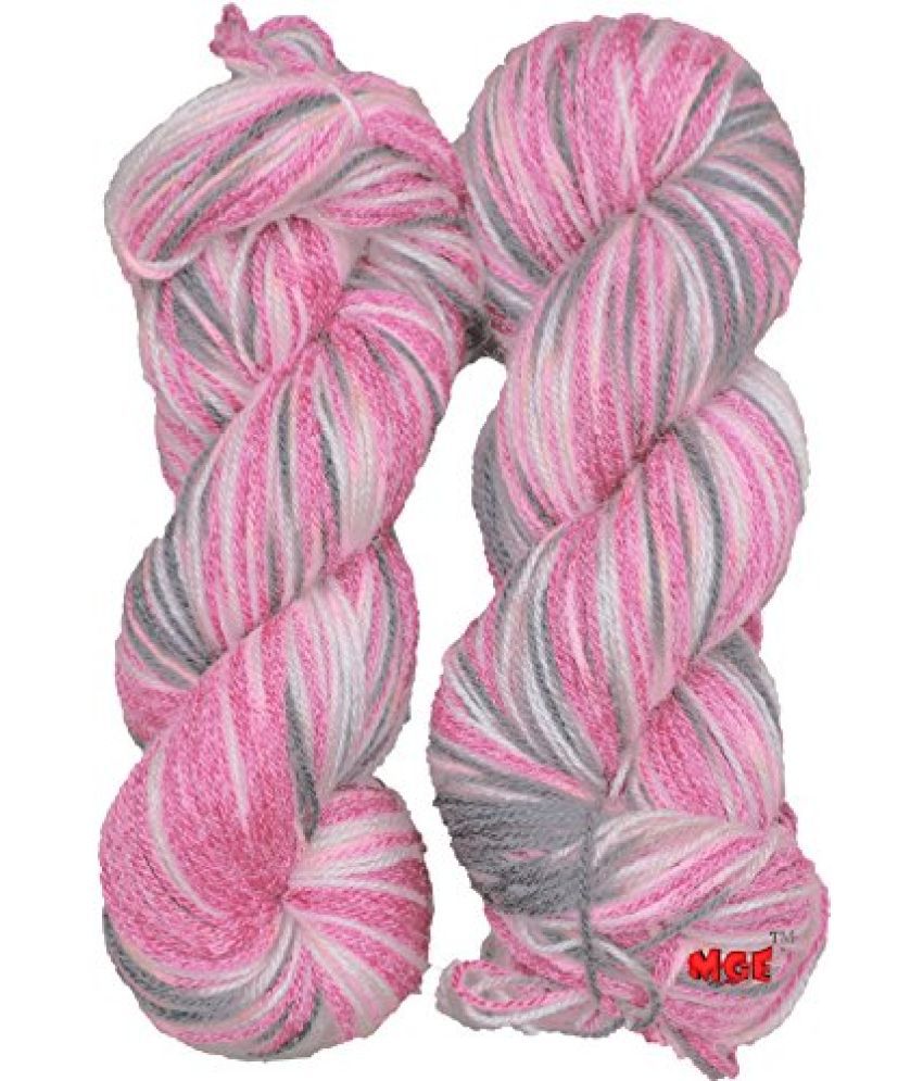     			Oswal Knitting Yarn Wool, Multi Pink Grey 500 gm Woolen Crochet Yarn Thread. Best Used with Knitting Needles, Crochet Needles