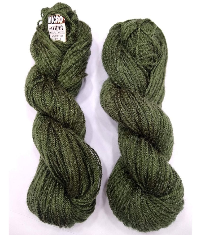     			Oswal Knitting Yarn Wool Soft Moss Kai Green Woolen Crochet Yarn Thread. Wool Yarn for Knitting. Woolen Thread. (200gm)