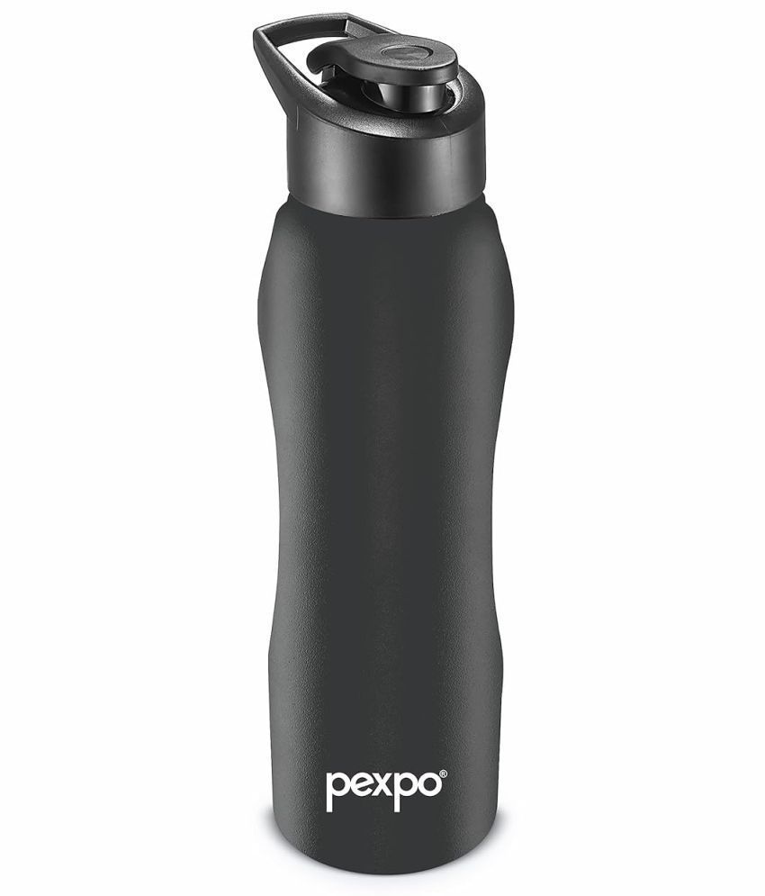     			Pexpo Stainless Steel Sports/Fridge Water Bottle Black Sipper Water Bottle 750 ml mL ( Set of 1 )