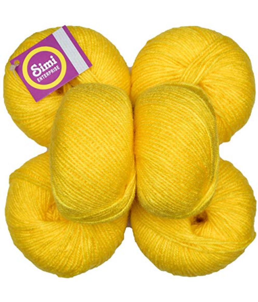     			SIMI ENTERPRISE 100% Acrylic Wool Kacha Pila (6 pc) Baby Soft 4 ply Wool Ball Hand Knitting Wool/Art Craft Soft Fingering Crochet Hook Yarn, Needle Knitting Yarn Thread Dyed