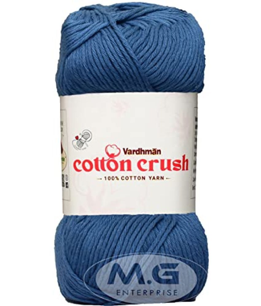     			VARDHMAN Cotton Crush 8-ply White 200 GMS 100% Cotton Ball Hand Knitting Cotton/Art Craft Soft Fingering Crochet Hook Yarn, Needle Knitting Yarn Thread Dyed-AQ Art-AFCJ