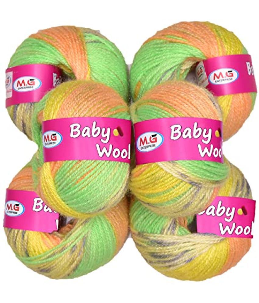     			Vardhman Baby Yarn 100% Acrylic Wool Cream (6 pc) Baby Wool 4 ply Wool Ball Hand Knitting Wool/Art Craft Soft Fingering Crochet Hook Yarn, Needle Knitting Yarn Thread Dyed