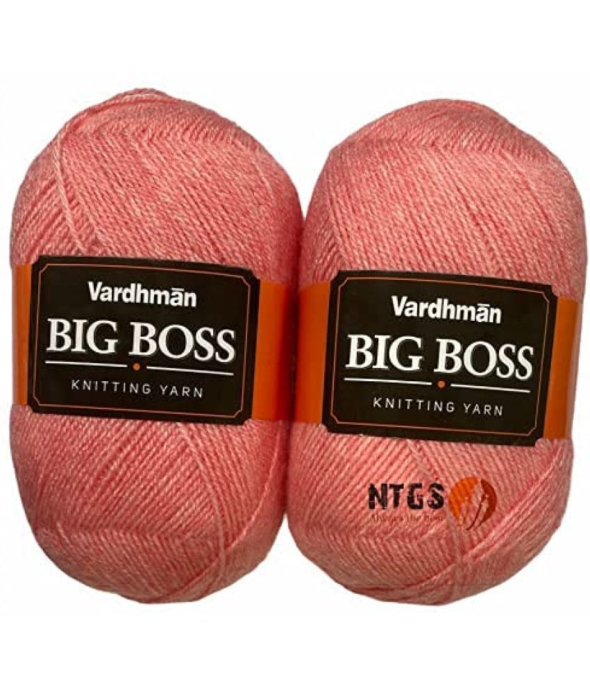     			Vardhman BigBoss Wool Soft Fingering Hand Knitting Dyed Light Peach Wool Crochet Hook Yarn (600 g) Shade no.33