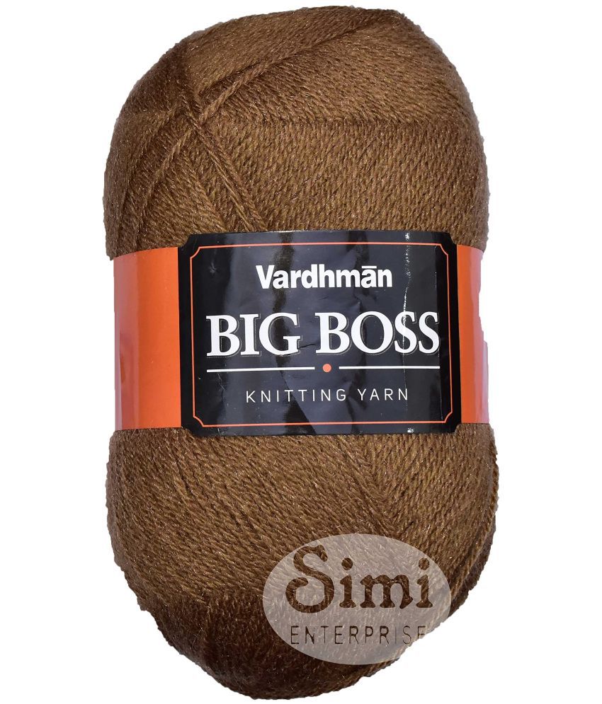     			Vardhman Bigboss Coffee Brown 400 GMS Wool Ball Hand Knitting Wool/Art Craft Soft Fingering Crochet Hook Yarn, Needle Knitting Yarn Thread Dyed-QA Art-AJAE