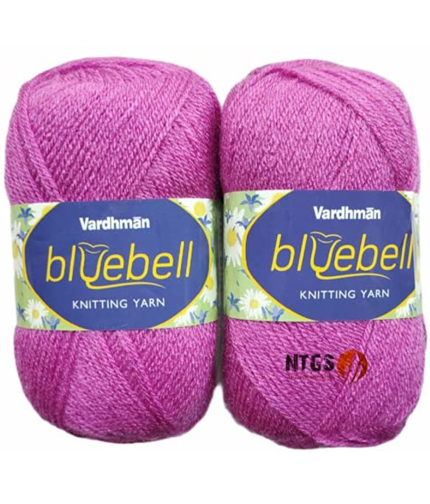     			Vardhman Bluebell 600 g Wool Ball Hand Knitting Wool & Art Craft Soft Fingering Crochet Hook Yarn Needles Acrylic Knitting Yarn Thread Dyed Purple (One Ball 100gm Each) Shade No-20