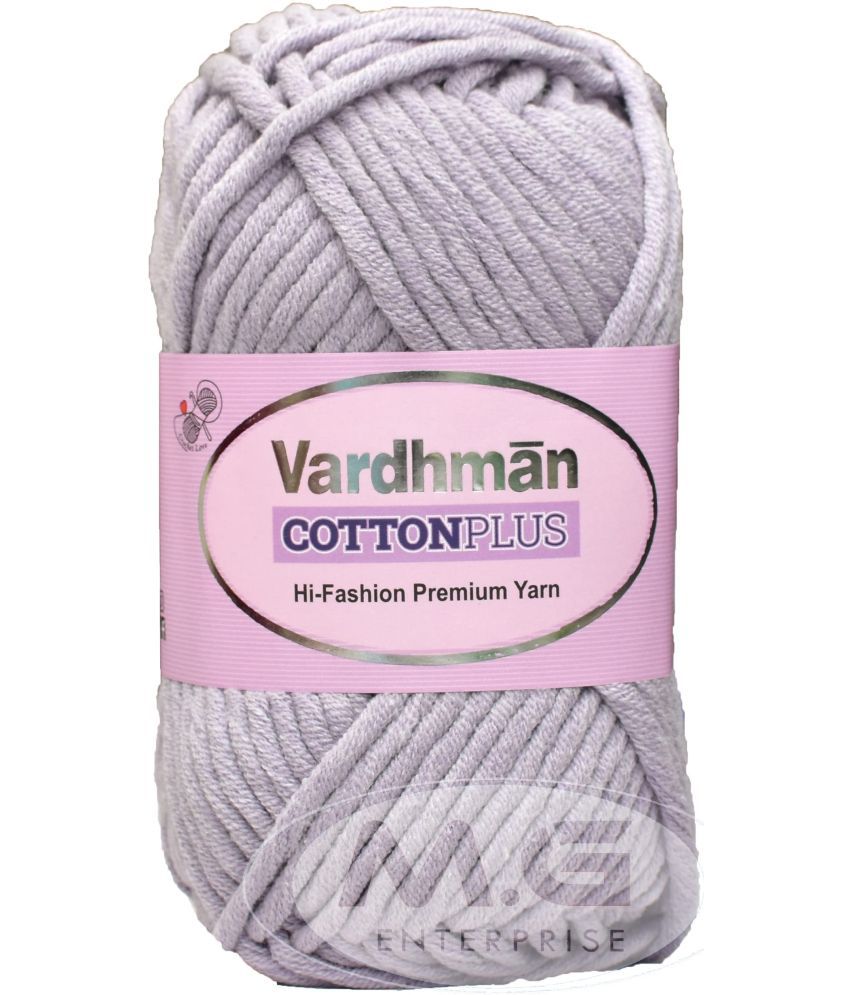     			Vardhman Cotton Plus 16-ply Mild Purple 200 GMS 51% Cotton, 49% Acrylic Ball Hand Knitting Cotton/Art Craft Soft Fingering Crochet Hook Yarn, Needle Knitting Yarn Thread Dyed- Art-AFEJ