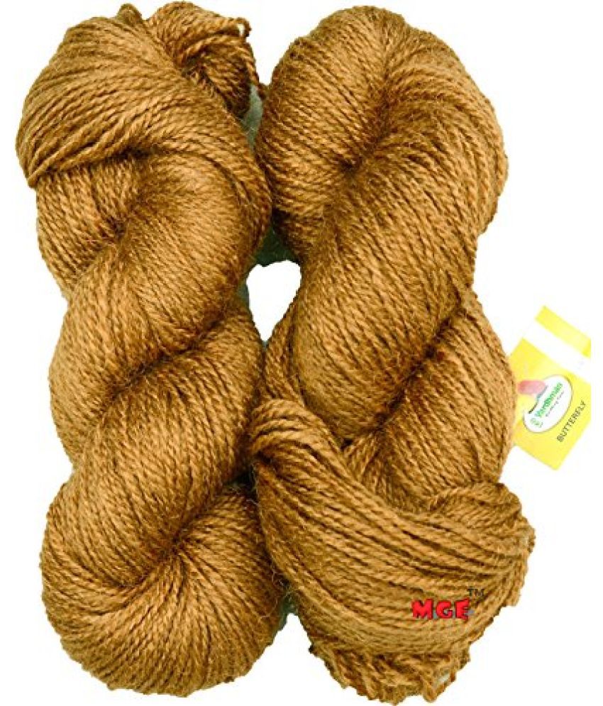     			Vardhman RABIT Excel Brown 200 gm Wool Hank Hand Knitting Wool/Art Craft Soft Fingering Crochet Hook Yarn, Needle Acrylic Knitting Yarn Thread Dyed by Vardhman