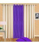 BELLA TRUE Solid SemiTransparent Eyelet Curtain 7 ft ( Pack of 3 )  Purple