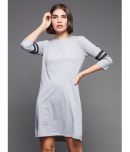 Miss Chase Cotton Solid Above Knee Women's Shift Dress - Grey ( Pack of 1 )