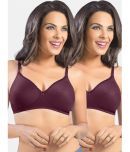 Sonari Pack of 2 Polyester Non Padded Women's T-Shirt Bra ( Wine ) jiyawinewine