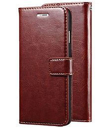 Bright Traders Brown Flip Cover Artificial Leather Compatible For Oppo A74 ( Pack of 1 )