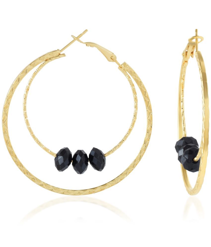     			ADMIER Black Hoops Earrings ( Pack of 1 )