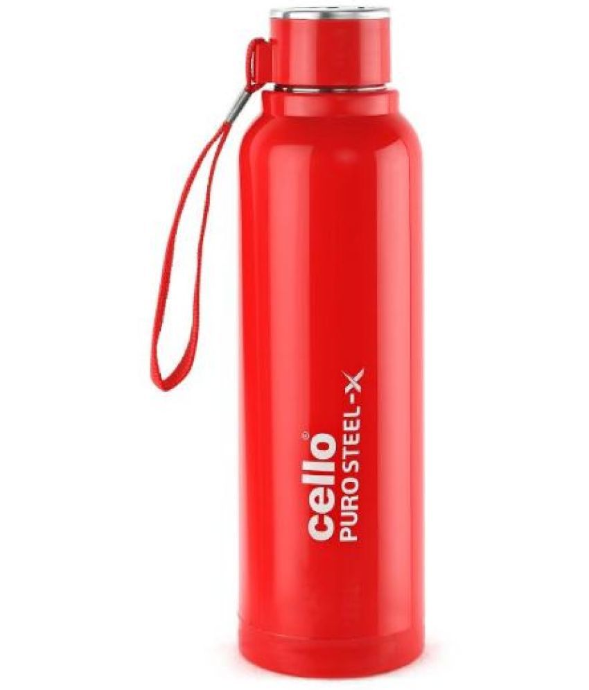     			Cello Puro Steel-X Benz 900 Red Water Bottle 730 mL ( Set of 1 )