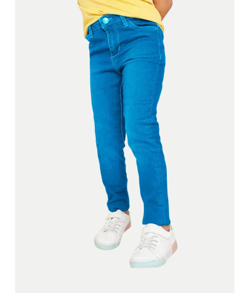     			Girls Skinny Fit Light Blue  Denim Pants