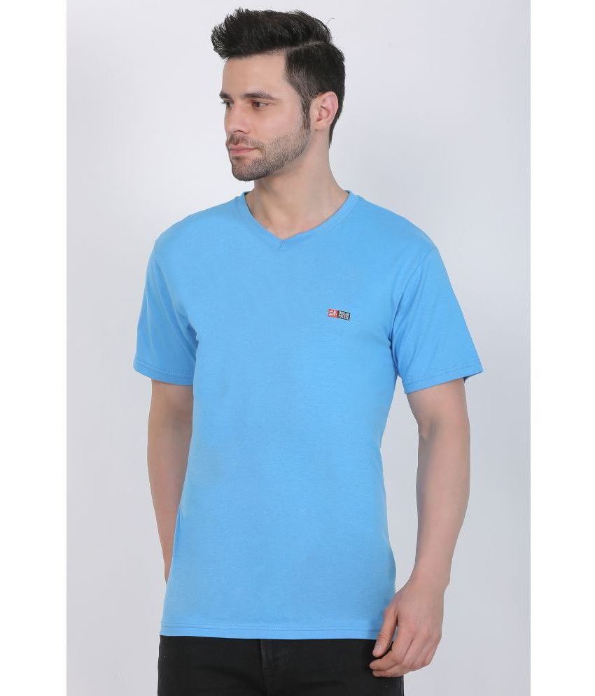     			Indian Pridee 100% Cotton Regular Fit Solid Half Sleeves Men's T-Shirt - Blue ( Pack of 1 )
