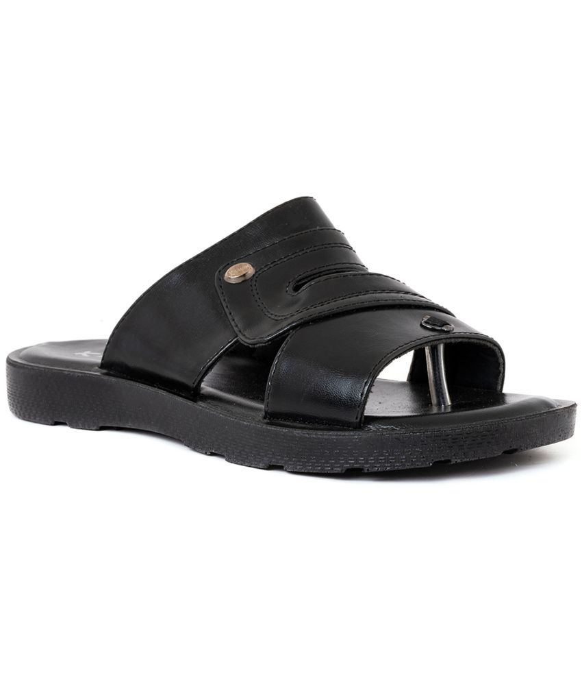     			KHADIM - Black Men's Floater Sandals