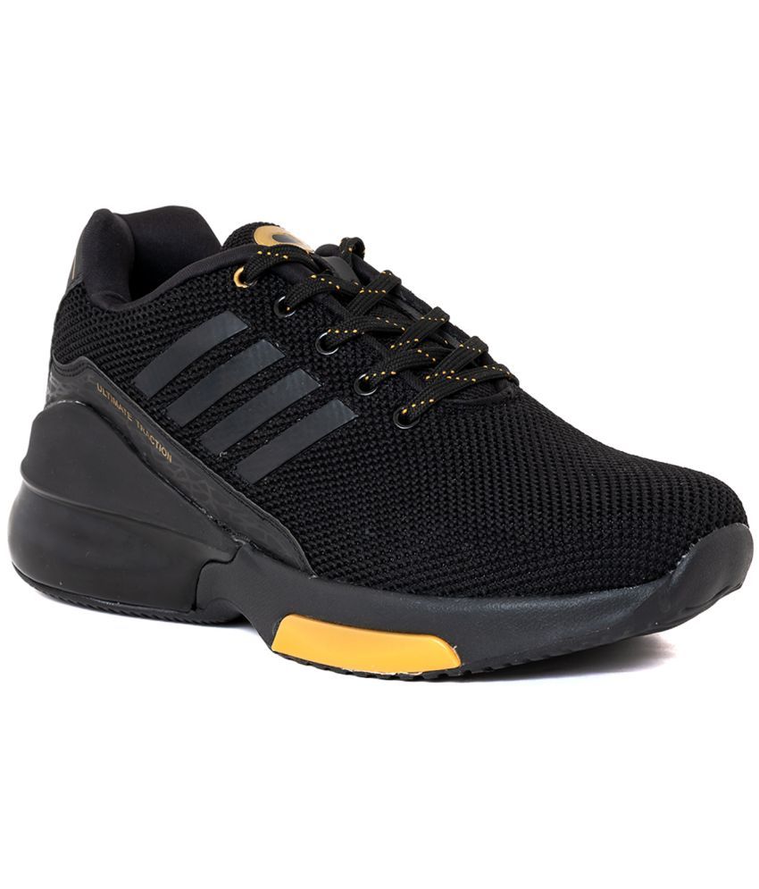     			KHADIM Black Men's Sneakers