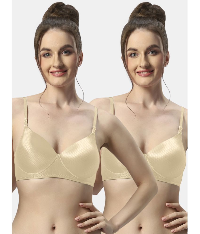     			Sonari Pack of 2 Nylon Lightly Padded Women's T-Shirt Bra ( Beige ) foramskinskin