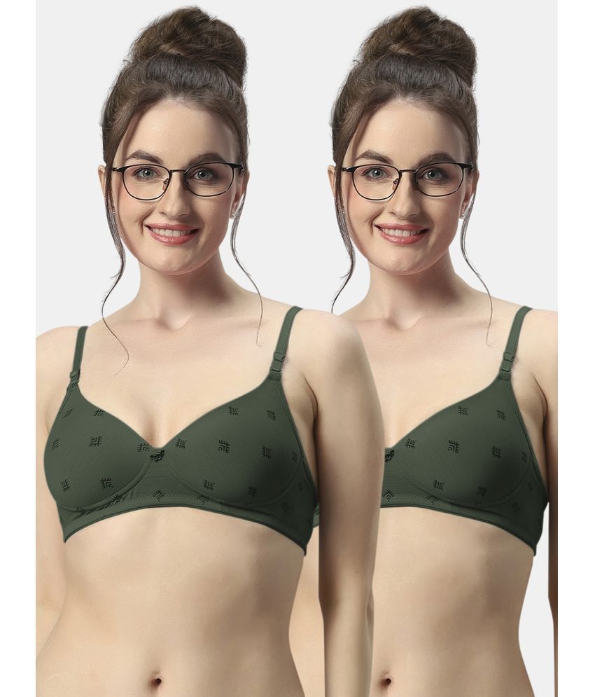     			Sonari Pack of 2 Polyester Lightly Padded Women's T-Shirt Bra ( Green ) avanibgreenbgreen