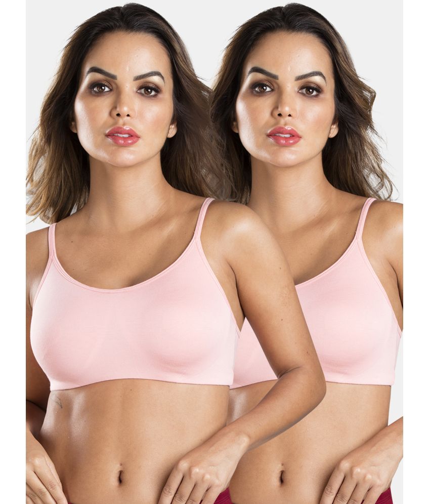     			Sonari Peach Modal Non Padded Women's Cami bra ( Pack of 2 )