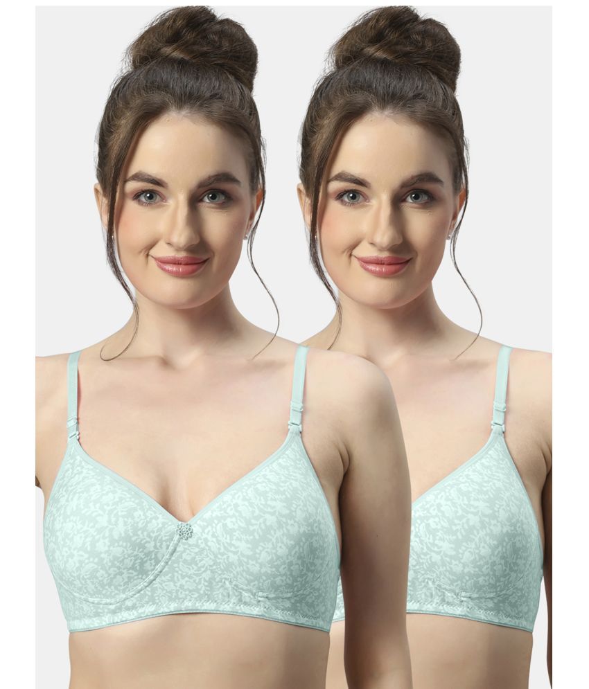     			Sonari Pack of 2 Polyester Lightly Padded Women's T-Shirt Bra ( Sea Green ) melodypistapista