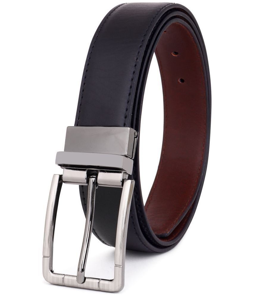     			WARCKS - Black Faux Leather Men's Reversible Belt ( Pack of 1 )