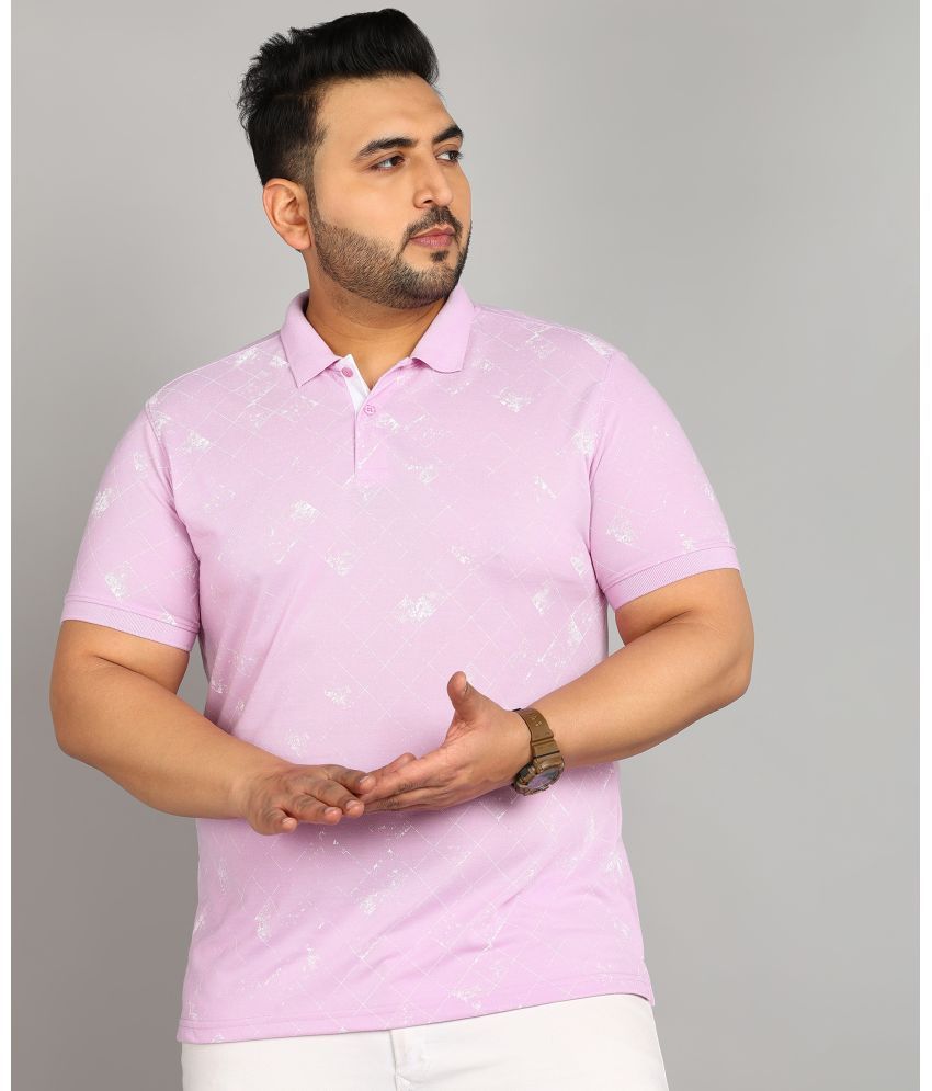     			XFOX Cotton Blend Regular Fit Printed Half Sleeves Men's Polo T Shirt - Lavender ( Pack of 1 )