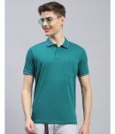 Monte Carlo Cotton Blend Regular Fit Solid Half Sleeves Men's Polo T Shirt - Teal Blue ( Pack of 1 )