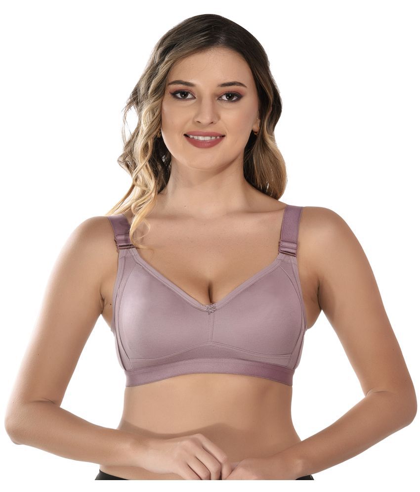     			Elina Purple Cotton Non Padded Women's T-Shirt Bra ( Pack of 1 )