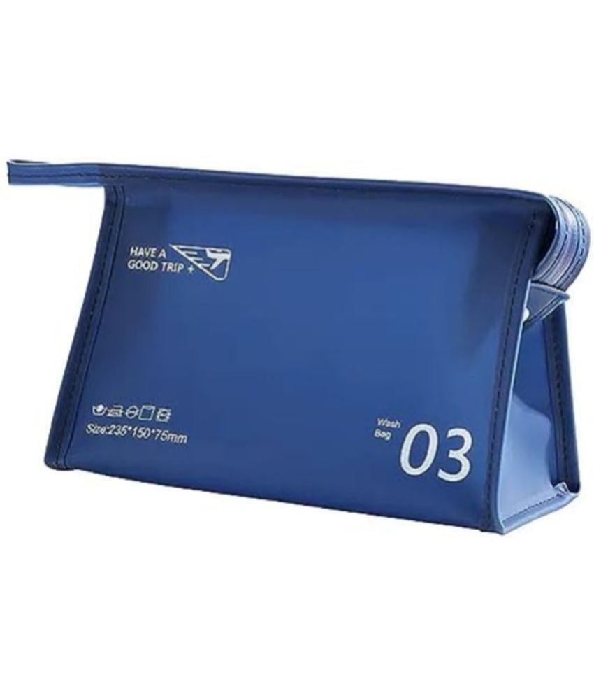     			House Of Quirk Navy Blue Toiletry Bag Travel Makeup Bag