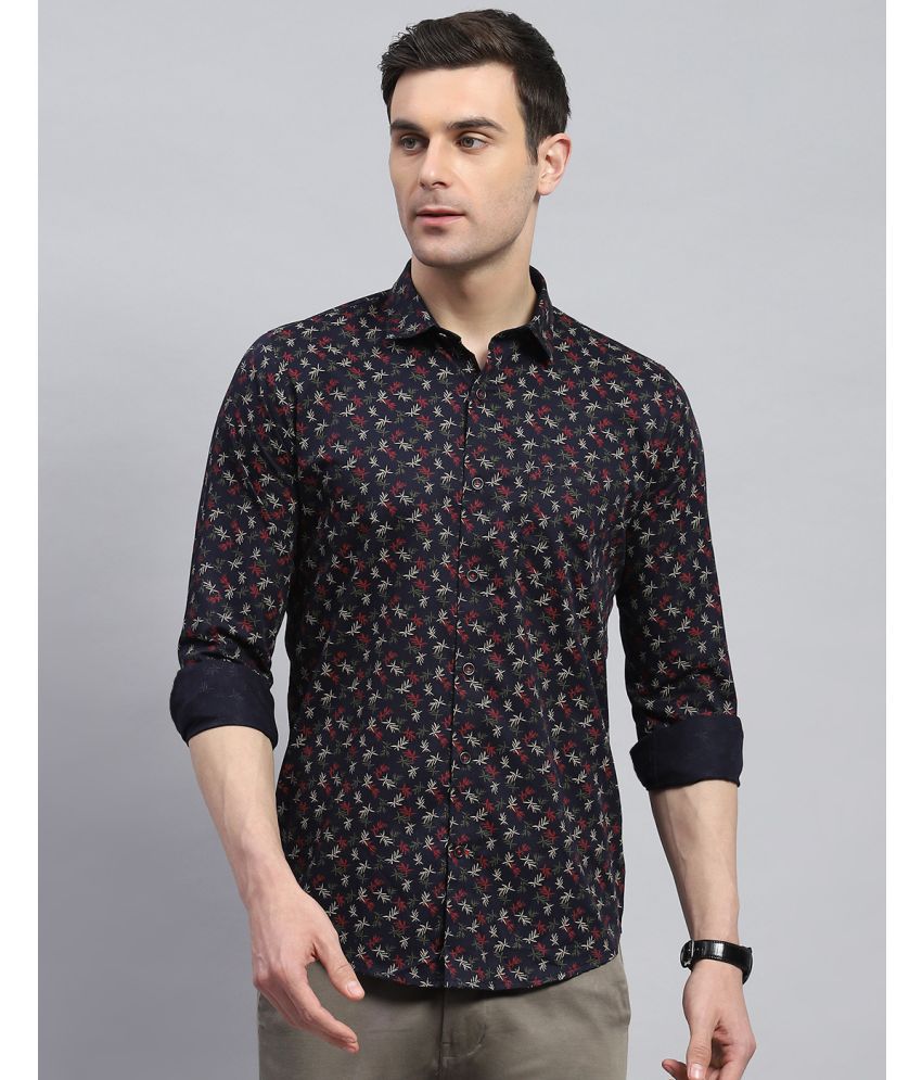     			Monte Carlo 100% Cotton Regular Fit Printed Full Sleeves Men's Casual Shirt - Navy Blue ( Pack of 1 )