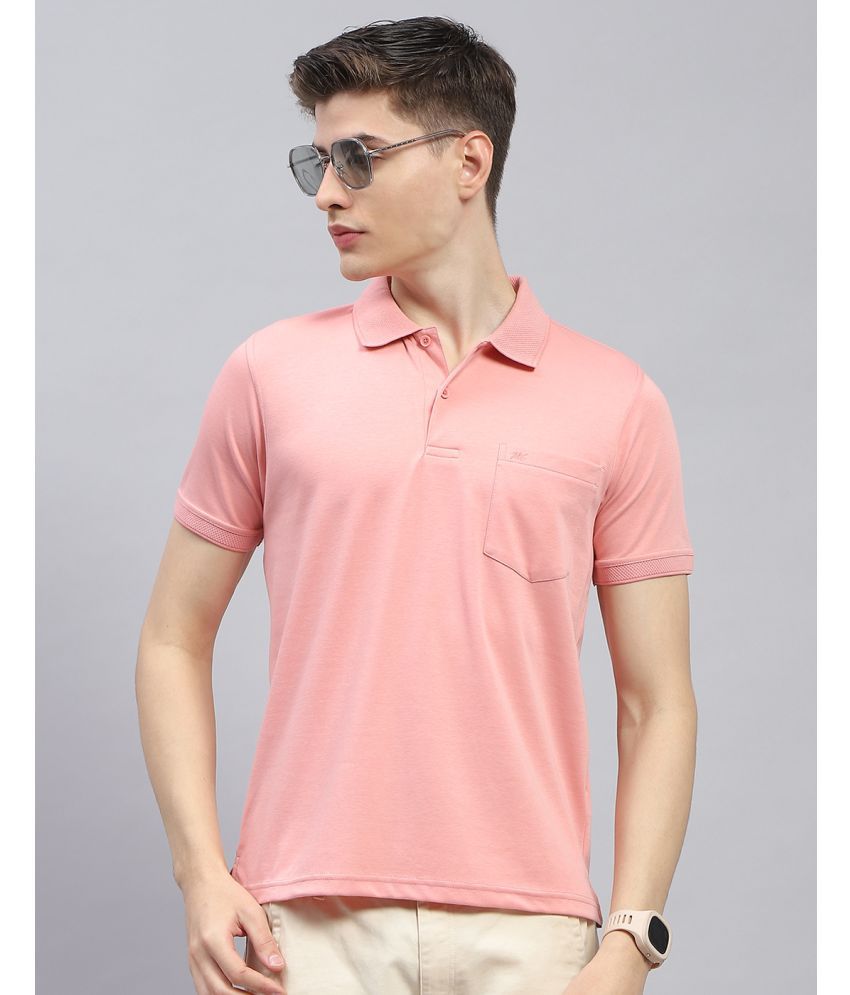     			Monte Carlo Cotton Blend Regular Fit Solid Half Sleeves Men's Polo T Shirt - Pink ( Pack of 1 )