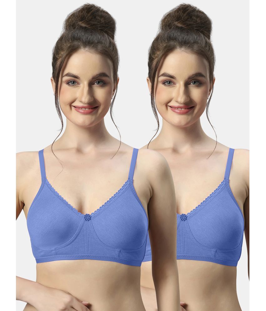     			Sonari Pack of 2 Polyester Non Padded Women's T-Shirt Bra ( Blue ) mishambluemblue