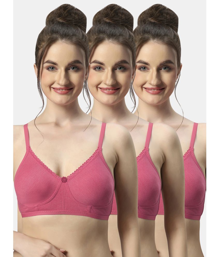     			Sonari Pack of 3 Polyester Non Padded Women's T-Shirt Bra ( Coral ) mishacarrotcarrotcarrot