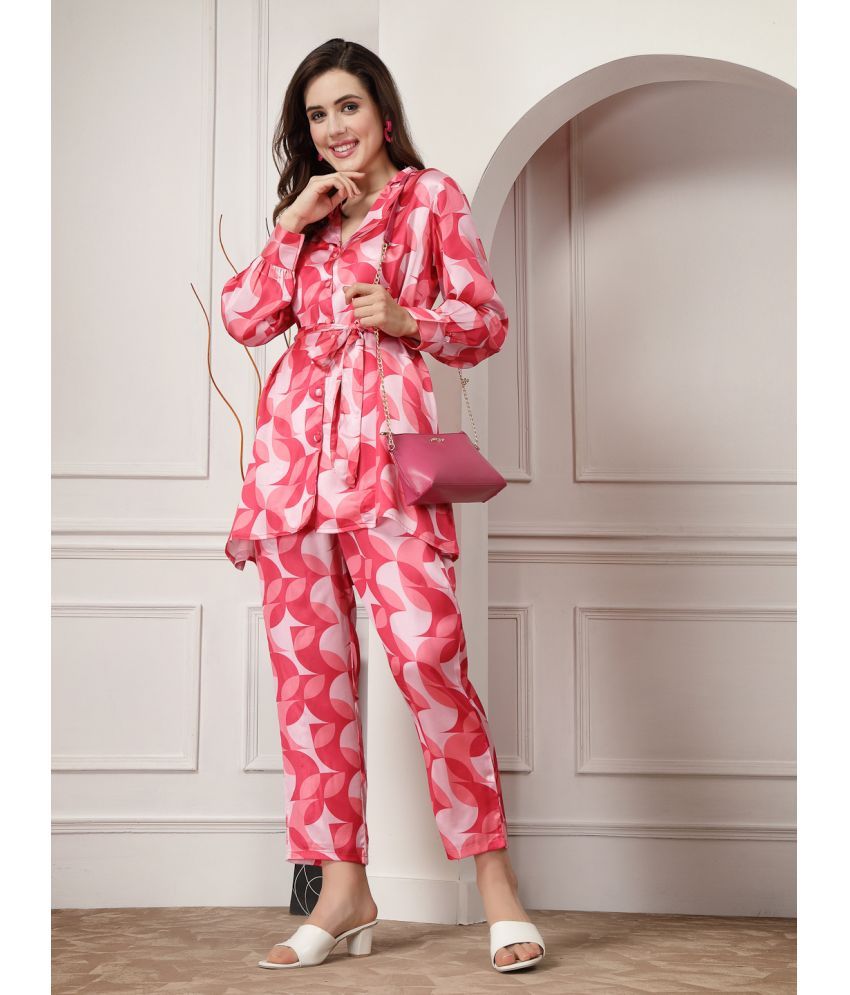     			Stylum Pink Printed Pant Top Set