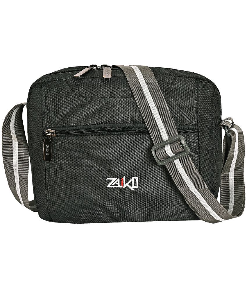     			ZAIKO BAGS Grey Solid Messenger Bag