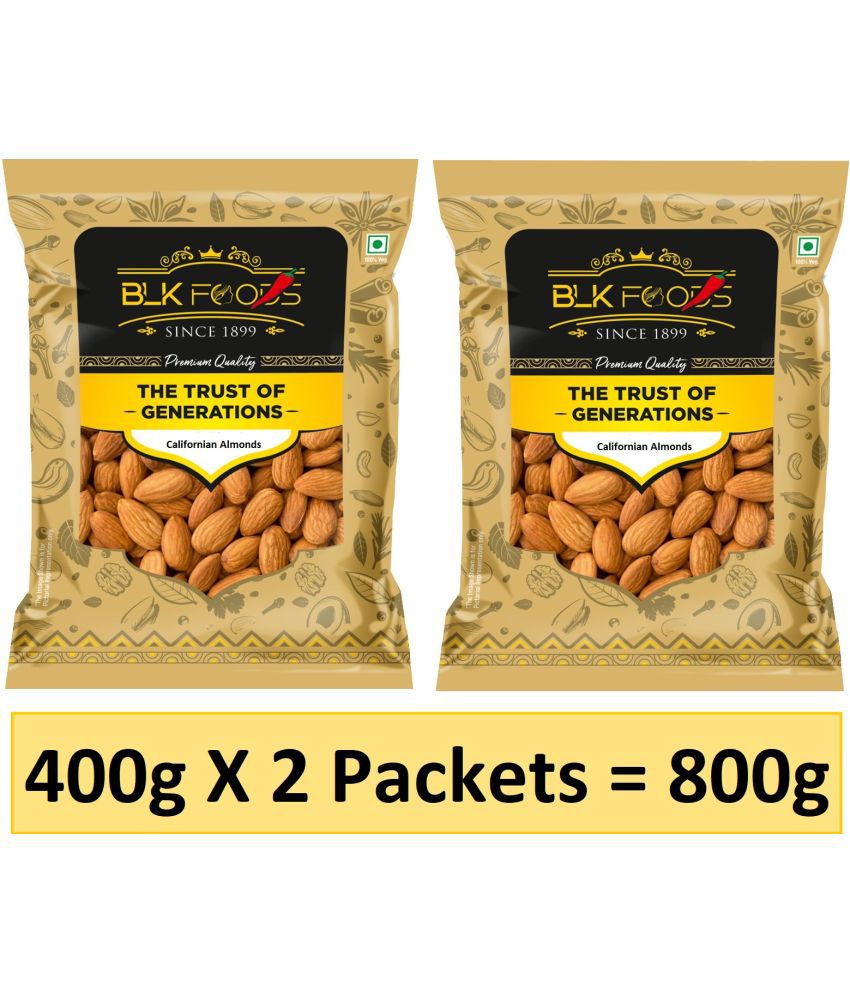     			BLK FOODS Raw California Almonds 800 g Pack of 2