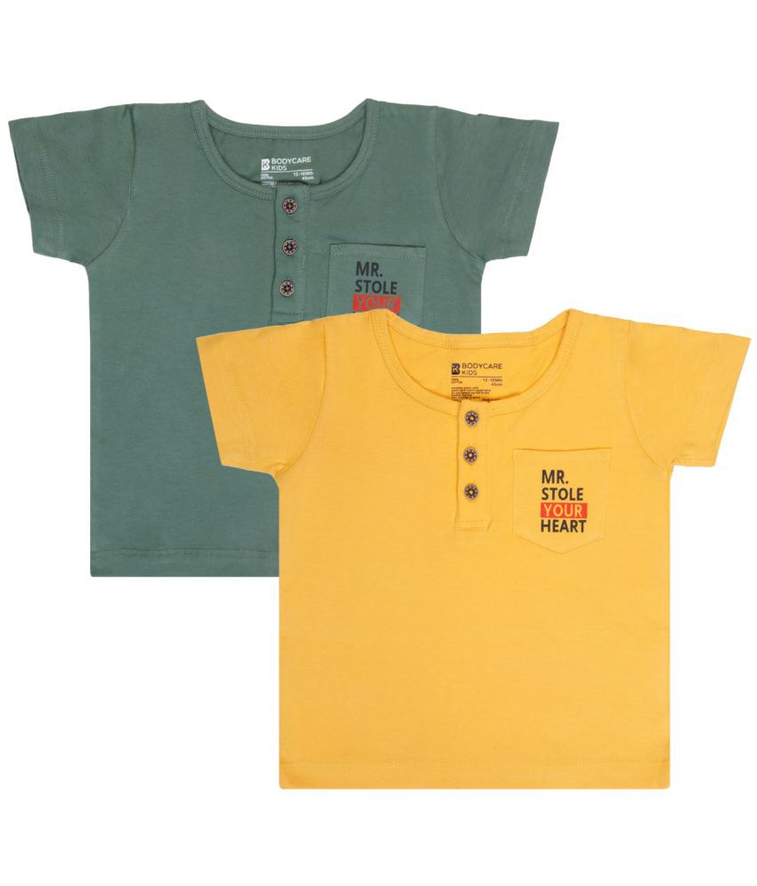     			Bodycare Multi Color Cotton Blend Boy's T-Shirt ( Pack of 2 )